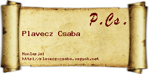 Plavecz Csaba névjegykártya