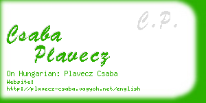csaba plavecz business card